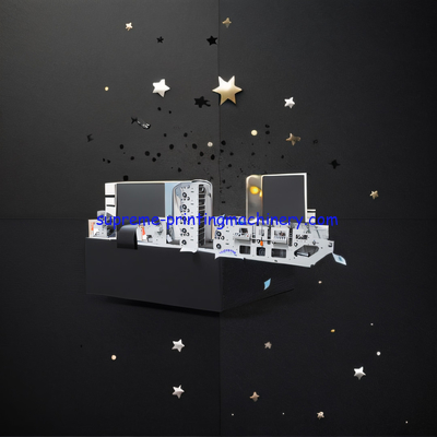 LABEL (LOGO) FLEXO PRINTING MACHINE WEB GUIDE ULTRASONIC TYPE 1 DIE CUTTING STATION 1SLITTING LED UV INKJET PRINT ONLINE