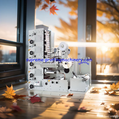 RY3201 LABEL (LOGO) FLEXO PRINTING MACHINE COLD STAMPING LED UV LAMP WITH WATER CHILLER UNWINDING CONTROLLER MITSUBISHI