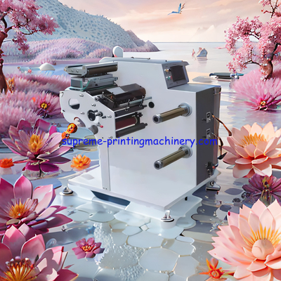 200m/Min Turret Label Slitter Rewinder Narrow Web Medium Speed Slitting Machine Servo Driven Taper Tension Web Guide