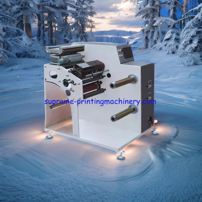 200m/Min Turret Label Slitter Rewinder Narrow Web Medium Speed Slitting Machine Servo Driven Taper Tension Web Guide