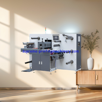 EFFICIENT ADHESIVE LABEL PAPER PROCESS MACHINERY FOR UNWINDING LARGE ROLLS MQ-350YII SEMI-ROTARY DIE CUTTING WITH SLIT