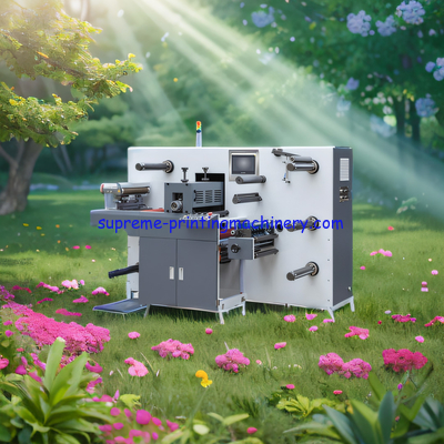 MQ-350YII SEMI-ROTARY INTERMITTENT DIE CUTTING WITH CONVEYOR FOR IML LABEL IN-MOLD-LABELS PRINTED BLANK COLOR TRACKING