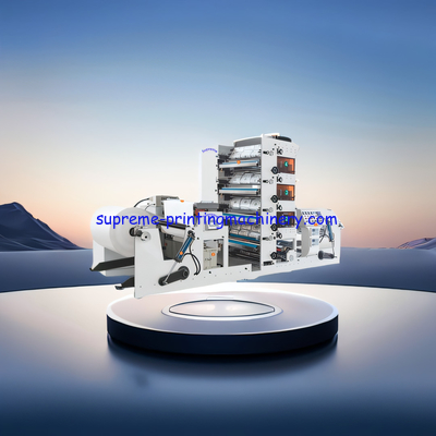 RY-1250 PAPER CUP FLEXO PRINTER SEPARATED UNWINDING DEVICE AT 1300MM UNWINDING DIAMETER BY HYDRAULIC LIFTER REWIND 1300