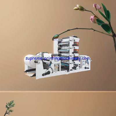 RY-1250 PAPER CUP FLEXO PRINTER SEPARATED UNWINDING DEVICE AT 1300MM UNWINDING DIAMETER BY HYDRAULIC LIFTER REWIND 1300