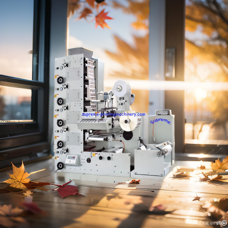 RY3201 LABEL (LOGO) FLEXO PRINTING MACHINE COLD STAMPING LED UV LAMP WITH WATER CHILLER UNWINDING CONTROLLER MITSUBISHI