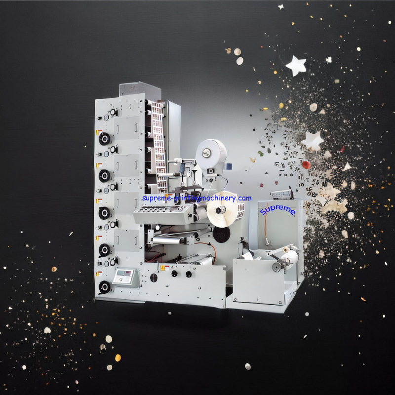 RY3205 LABEL (LOGO) FLEXO PRINTING MACHINE (WEB GUIDE ULTRASONIC TYPE, 1 DIE CUTTING STATION) UV LED MERCURY LAMP 380V