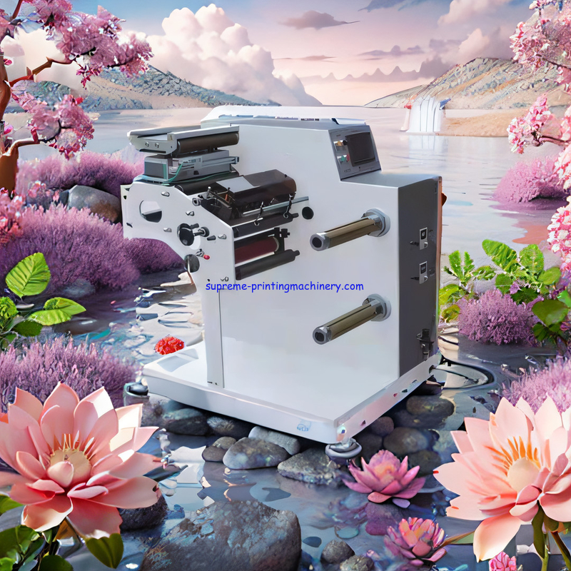 200m/Min Turret Label Slitter Rewinder Narrow Web Medium Speed Slitting Machine Servo Driven Taper Tension Web Guide