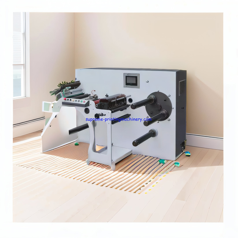 MAX REWINDING DIAMETER 500MM FQ-350/450 HIGH SPEED LABEL SLITTER MACHINE NARROW SCOPE PAPER EPC PLC TOUCH SCREEN TENSION