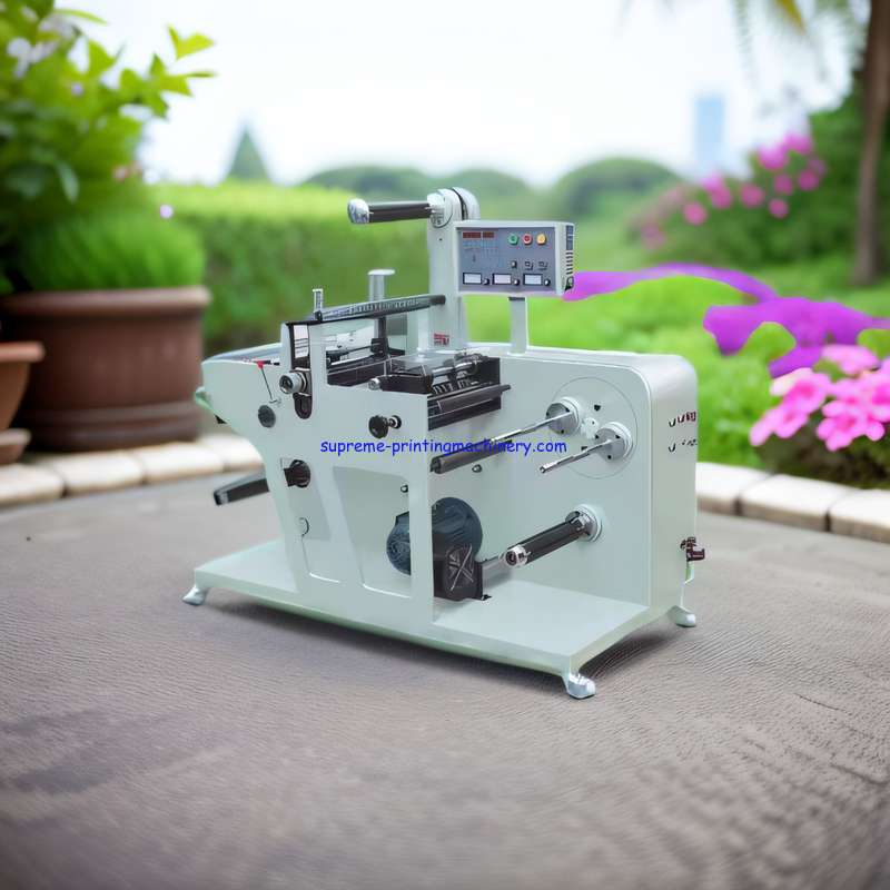 Economical Un-Printed Blank Labels Fully Rotary Die Cutting Machinery With Slitting Turret Rewinding air shaft 3 size