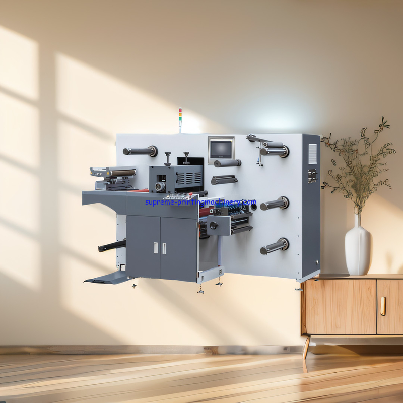 EFFICIENT ADHESIVE LABEL PAPER PROCESS MACHINERY FOR UNWINDING LARGE ROLLS MQ-350YII SEMI-ROTARY DIE CUTTING WITH SLIT