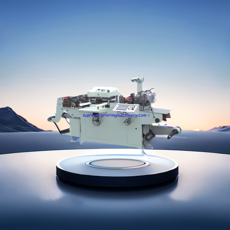 MQ-350A AUTOMATIC MEDIUM SPEED LABEL DIE CUTTING MACHINE ELECTRONIC LINE, ADHESIVE PRODUCT LINE PLATEN PRESSING STRUCT